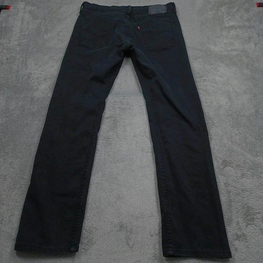 Levis 513 Jeans Mens 32x32 Black Distressed Slim Straight Pockets Modern